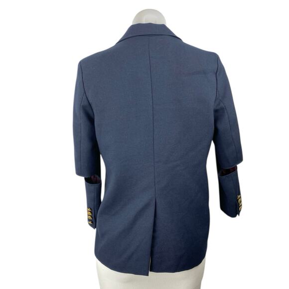 Lands' End Women's Navy Blue Long Sleeve Gold Button Blazer Coat Jacket Size XS - Picture 2 of 3